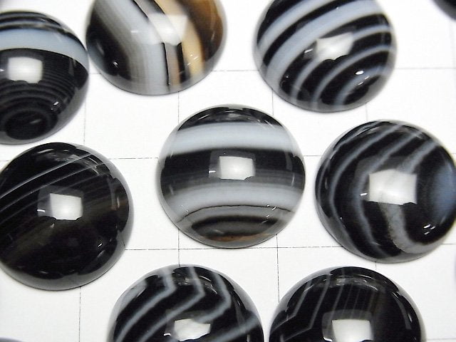 Onyx Rayé AAA Cabochon Rond 16x16mm 3pcs