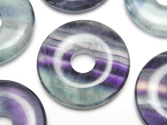 [Video] Multicolor Fluorite AA++ Coin (Donut) 30x30mm 2pcs