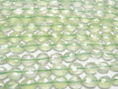 [Video]High Quality! Prehnite AAA Flat Nugget -Faceted Oval half or 1strand beads (aprx.7inch/18cm)