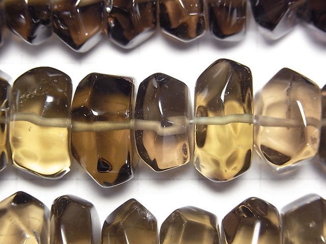 [Video]Smoky Quartz AAA- Faceted Nugget 1strand beads (aprx.15inch/37cm)