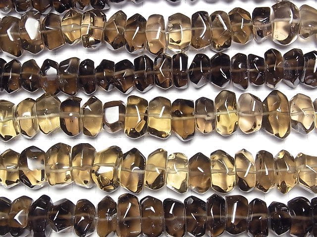 [Video]Smoky Quartz AAA- Faceted Nugget 1strand beads (aprx.15inch/37cm)