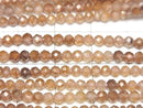 [Video]High Quality! Natural Brown Zircon AAA- Semi Round Cut-Faceted Button Rondelle half or 1strand beads (aprx.12inch/30cm)