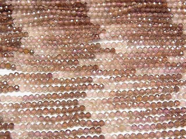 [Video] High Quality! Natural Brown Zircon AAA Faceted Round 3mm half or 1strand beads (aprx.12inch/30cm)