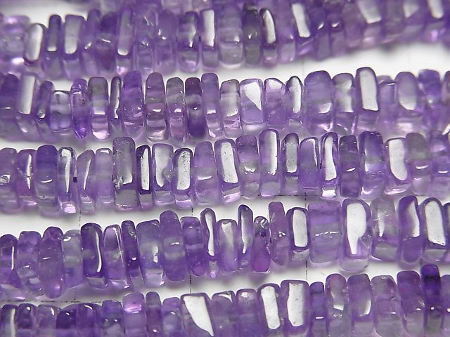 [Video] Amethyst AA++ Square Roundel (disc) half or 1strand beads (aprx.15inch/38cm)