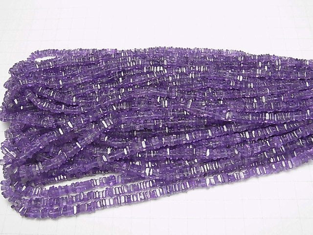 [Video] Amethyst AA++ Square Roundel (disc) half or 1strand beads (aprx.15inch/38cm)