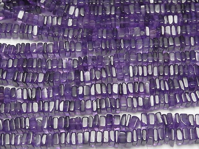 [Video] Amethyst AA++ Square Rondelle (disc) [Dark color] half or 1strand beads (aprx.15inch/38cm)