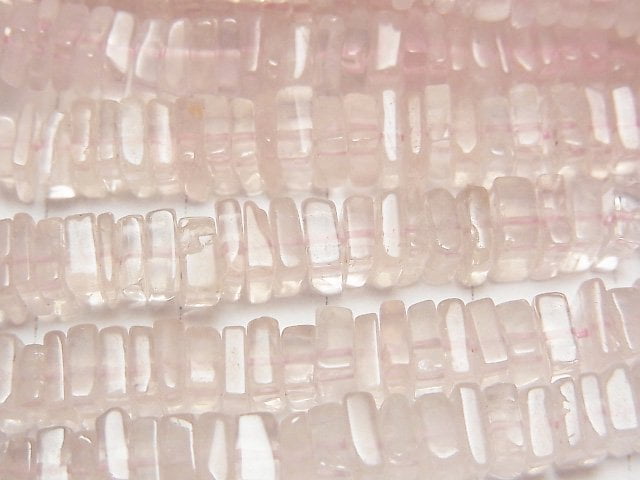 [Video]Rose Quartz AA++ Square Rondelle (disc) half or 1strand beads (aprx.15inch/38cm)