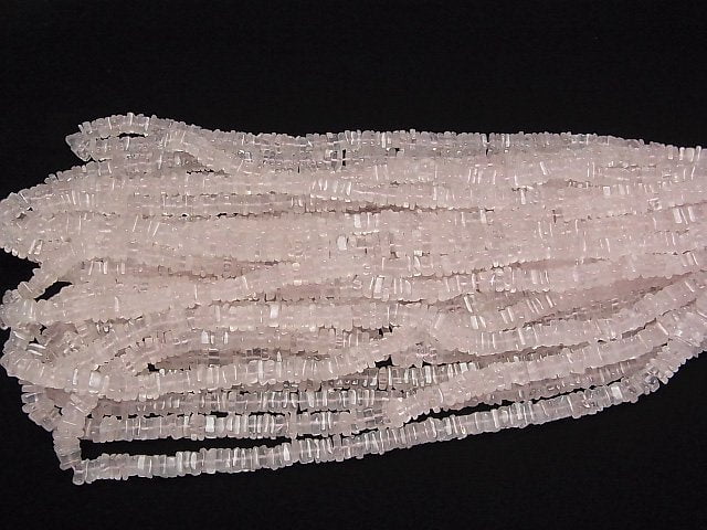 [Video]Rose Quartz AA++ Square Rondelle (disc) half or 1strand beads (aprx.15inch/38cm)
