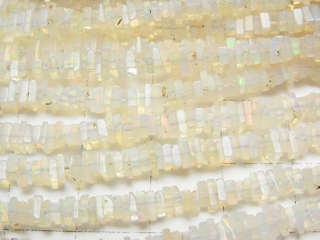 [Video]High Quality Ethiopian Opal AAA- Square Rondelle (disc) half or 1strand beads (aprx.15inch/38cm)