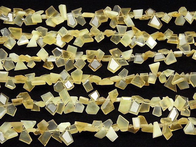 [Video] Yellow Opal AA++ Rough Slice Faceted half or 1strand beads (aprx.6inch/16cm)