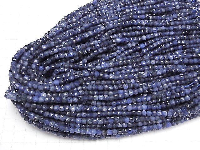 [Video] High Quality! Sodalite AA++ Cube Shape 4x4x4mm 1strand beads (aprx.15inch/37cm)