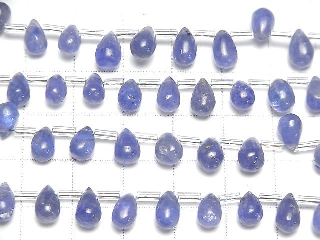 [Video]High Quality Tanzanite AA++ Drop (Smooth) half or 1strand beads (aprx.8inch/20cm)