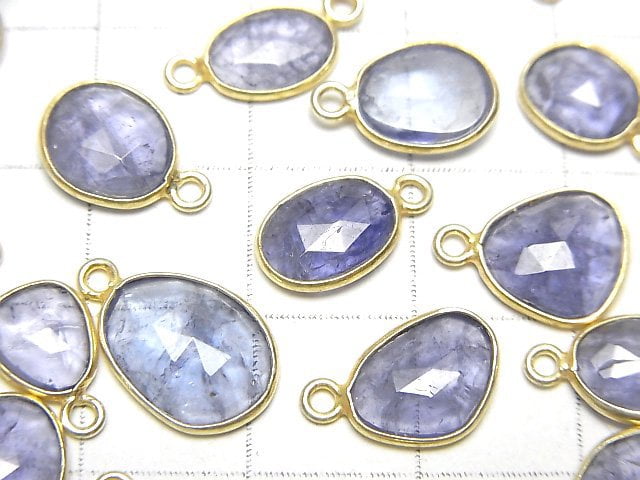 [Video]High Quality Tanzanite AA++ Bezel Setting Freeform Rose Cut [One Side] 18KGP 3pcs