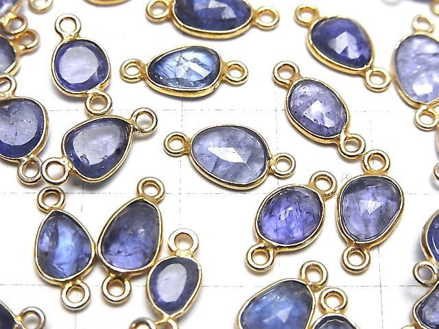 [Video]High Quality Tanzanite AAA- Bezel Setting Freeform Rose Cut [Both Side] 18KGP 3pcs