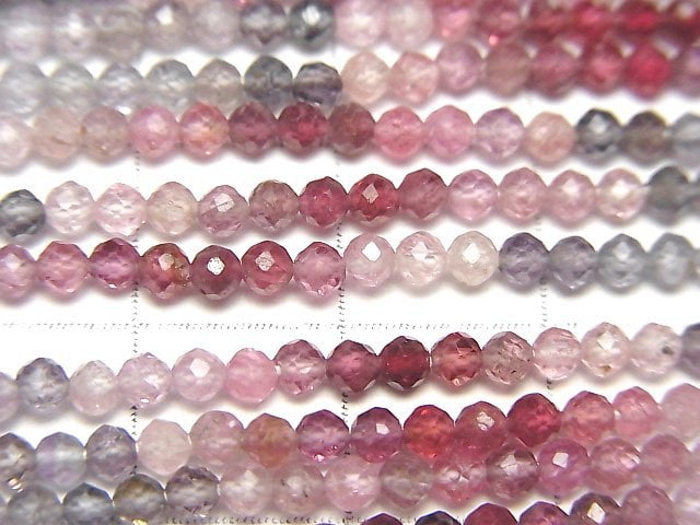 [Video] High Quality! Multi color Spinel AAA- Faceted Round 2.5mm half or 1strand beads (aprx.11inch/28cm)