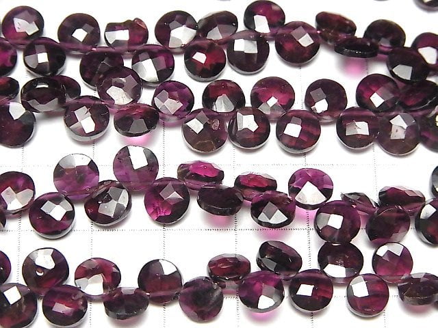 [Video]High Quality Garnet AA++ Faceted Coin 1strand beads (aprx.8inch/20cm)