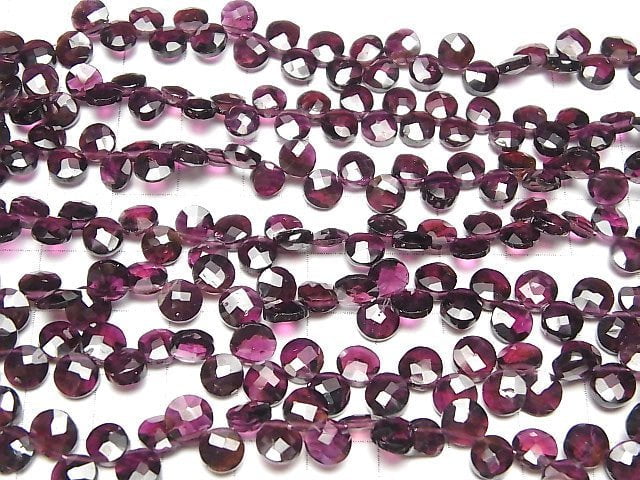 [Video]High Quality Garnet AA++ Faceted Coin 1strand beads (aprx.8inch/20cm)