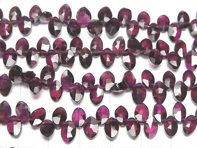 [Video]High Quality Garnet AA++ Faceted Marquise 1strand beads (aprx.7inch/18cm)