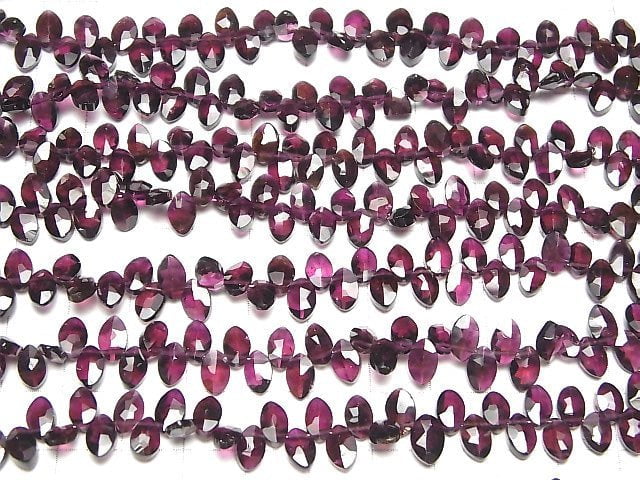 [Video]High Quality Garnet AA++ Faceted Marquise 1strand beads (aprx.7inch/18cm)