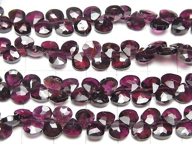 [Video]High Quality Garnet AA++ Chestnut Faceted Briolette 1strand beads (aprx.7inch/18cm)