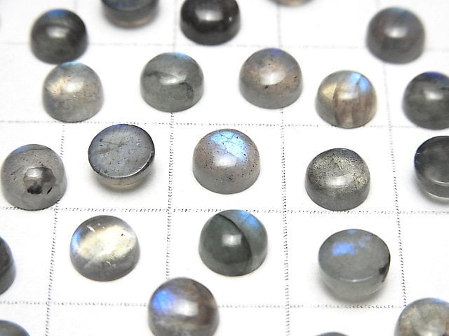 [Video] Blue Labradorite AA++ Round Cabochon 6x6mm 5pcs