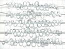 [Video]High Quality Natural color Blue Topaz AAA- Pear shape Faceted Briolette half or 1strand beads (aprx.3inch/8cm)