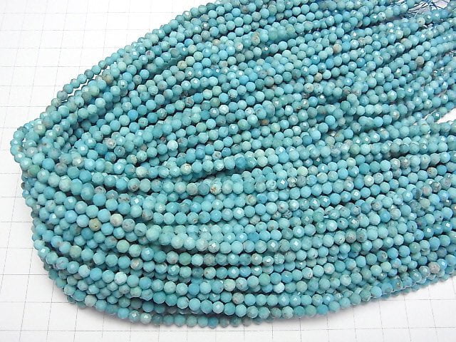 [Video]High Quality! Turquoise AA++ Faceted Round 4mm 1strand beads (aprx.15inch/37cm)