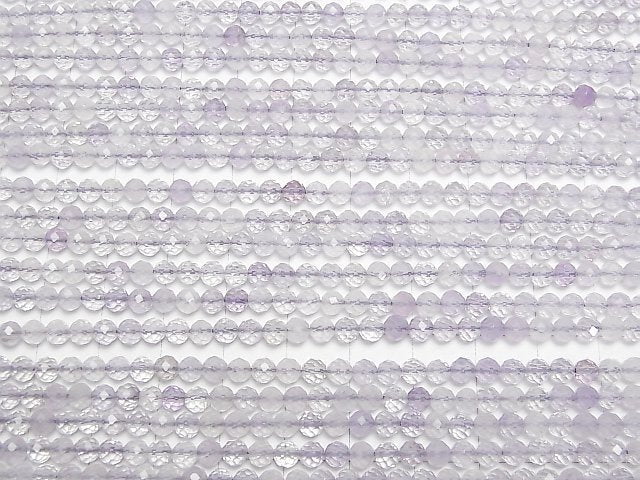 [Video] High Quality! Light color Amethyst AA++ Faceted Round 4mm 1strand beads (aprx.15inch/37cm)