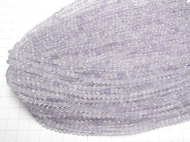 [Video] High Quality! Light color Amethyst AA++ Faceted Round 4mm 1strand beads (aprx.15inch/37cm)