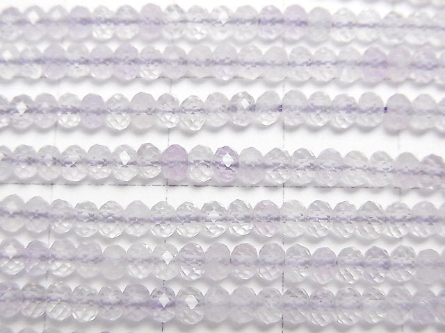 [Video] High Quality! Light color Amethyst AA++ Faceted Button Rondelle 3x3x2mm 1strand beads (aprx.15inch/36cm)