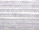 [Video] High Quality! Light color Amethyst AA++ Faceted Button Rondelle 3x3x2mm 1strand beads (aprx.15inch/36cm)