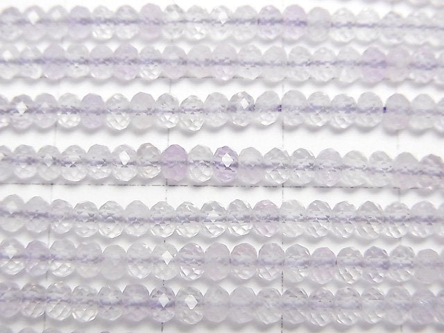 [Video] High Quality! Light color Amethyst AA++ Faceted Button Roundel 3x3x2mm 1strand beads (aprx.15inch/36cm)