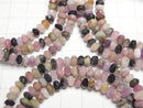 [Video]High Quality! Multicolor Tourmaline AA+ Faceted Button Rondelle 5x5x3mm Bracelet