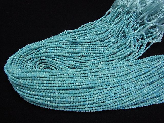 High Quality! Arizona Kingman Turquoise AAA- Faceted Round 2mm half or 1strand beads (aprx.13inch/31cm)