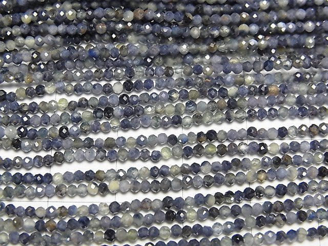 [Video] High Quality! Sapphire AA++ Faceted Round 2mm half or 1strand beads (aprx.13inch/31cm)