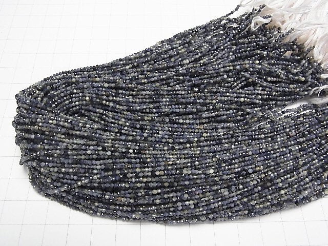 [Video] High Quality! Sapphire AA++ Faceted Round 2mm half or 1strand beads (aprx.13inch/31cm)