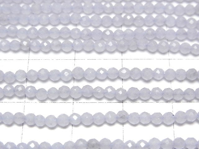 [Video]High Quality! Blue color Jade Faceted Round 2mm 1strand beads (aprx.12inch/30cm)