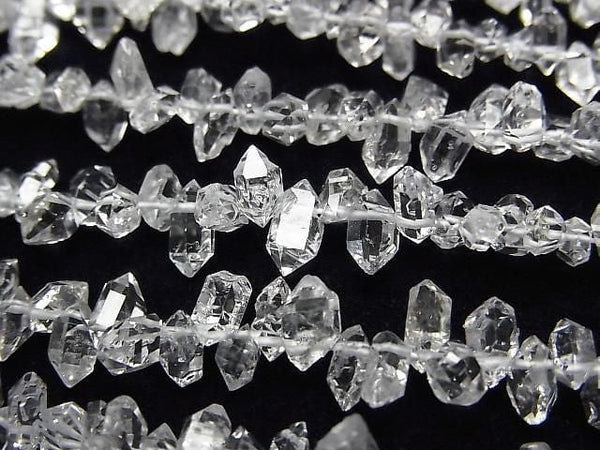 [Video] Afghanistan Double Point Crystal AAA- Top Side Drilled Hole half or 1strand beads (aprx.15inch/37cm)
