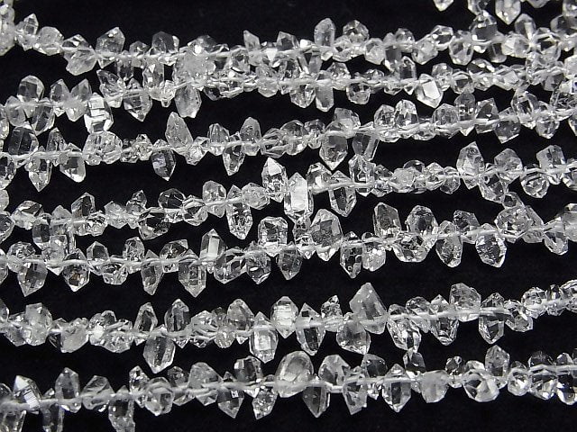 [Video] Afghanistan Double Point Crystal AAA- Top Side Drilled Hole half or 1strand beads (aprx.15inch/38cm)