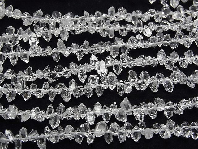 [Video] Afghanistan Double Point Crystal AAA- Top Side Drilled Hole half or 1strand beads (aprx.15inch/37cm)