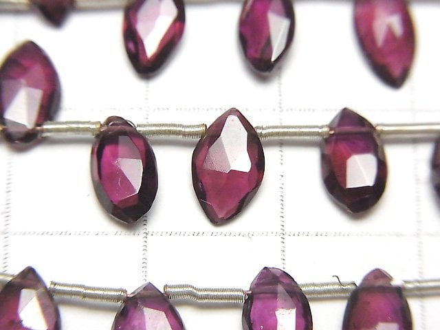 [Video]High Quality Rhodolite Garnet AA++ Faceted Marquise 1strand beads (aprx.7inch/18cm)