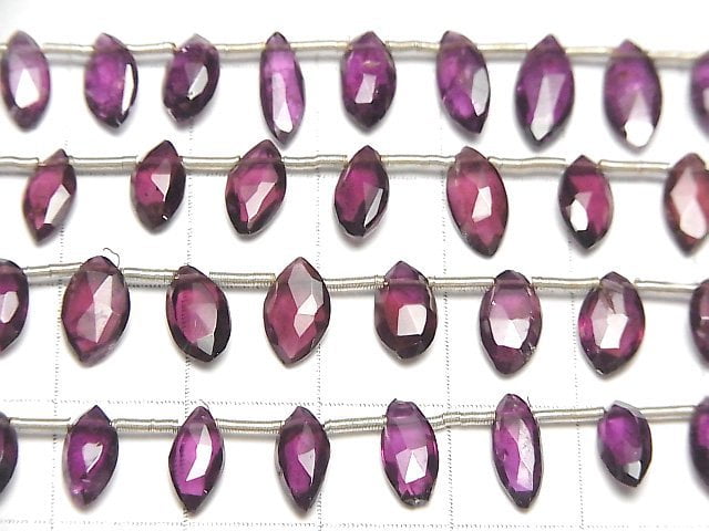 [Video]High Quality Rhodolite Garnet AA++ Faceted Marquise 1strand beads (aprx.7inch/18cm)