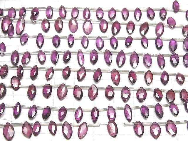 [Video]High Quality Rhodolite Garnet AA++ Faceted Marquise 1strand beads (aprx.7inch/18cm)