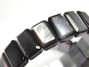 [Video] High-quality black shell AAA 2-hole faceted rectangle 14x9x5mm 1strand (bangle bracelet)