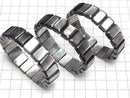 [Video] High-quality black shell AAA 2-hole faceted rectangle 14x9x5mm 1strand (bangle bracelet)