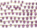 [Video] Unheated Star Ruby AA++ Drop Faceted Briolette half or 1strand beads (aprx.7inch/18cm)