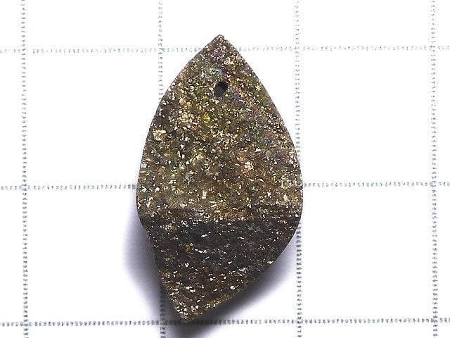 [Video][One of a kind] Pyrite Rough Rock Top Side Drilled Hole  1pc NO.8