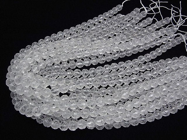 [Video] Crystal AAA- Lotus Carving 8mm half or 1strand beads (aprx.15inch/36cm)
