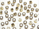 Metal parts bezel setting 4.5x4.5x2.5mm with CZ 18KGP 2pcs