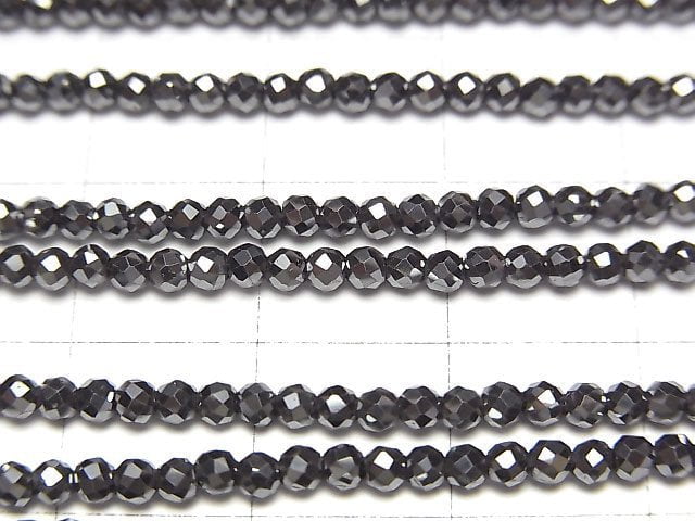 [Video]High Quality! Hematite Faceted Round 2mm 1strand beads (aprx.12inch/29cm)